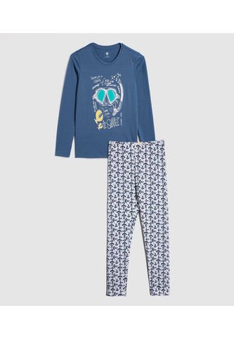 Pijama Para Niño M/L P/L Color Blanco Marca Ostu #80040094 Ostu