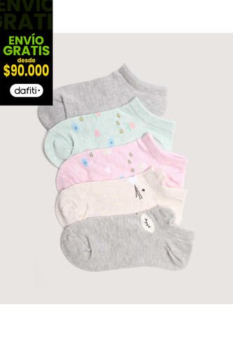 Medias Infantil Niña Invisible Color Gris Marca Ostu #90980154 Ostu