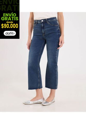 Jean Para Mujer Crop Flare Color Azul Marca Ostu #40160612 Ostu