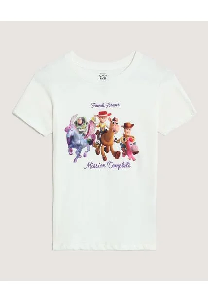 Camiseta Friends Forever Toy Story Para Niña  Infantil Niña Crema Ostu
