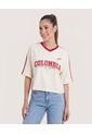Camiseta Boxy Colombia 2026  Para Mujer Amarillo Ostu de Ostu
