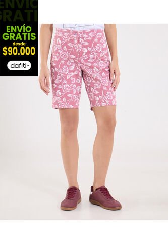 Bermuda Para Mujer Regular Corto Color Morado Marca Ostu #40100113 Ostu