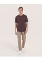 Camiseta Cuello Redondo Texturizada  Para Hombre Café Ostu de Ostu