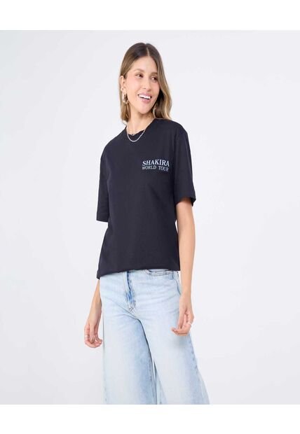 Camiseta Unisex Negra Shakira Lmynl World Tour 2025  Para Mujer Negro Ostu