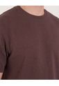 Camiseta Cuello Redondo Texturizada  Para Hombre Café Ostu de Ostu