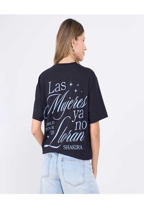 Camiseta Unisex Negra Shakira Lmynl World Tour 2025 Para Mujer Negro Ostu
