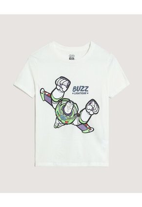 Camiseta Buzz Lightyear Para Niño Infantil Niño Crema Ostu