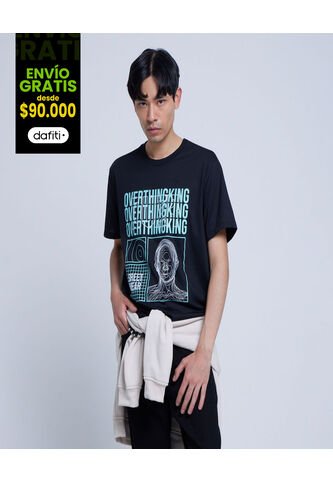 Camiseta Para Hombre Manga Corta Color Negro Marca Ostu #60091262 Ostu