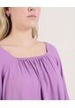 Blusa Manga 3/4 Escote Cuadrado  Para Mujer Morado Ostu de Ostu