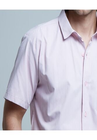 Camisa Para Hombre Manga Corta Con Bolsillo Color Rosado  Marca Ostu #60010631 Ostu