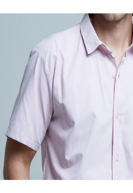 Camisa Para Hombre Manga Corta Con Bolsillo Color Rosado  Marca Ostu #60010631