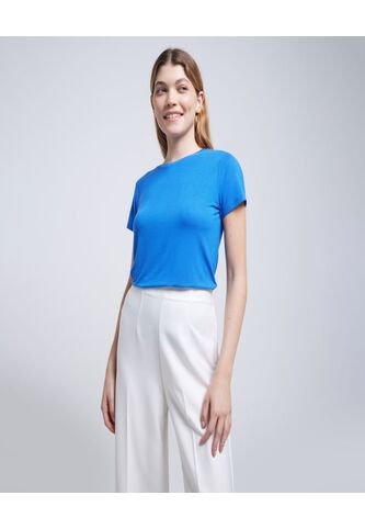 Camiseta Para Mujer Manga Corta Color Azul  Marca Ostu #40092099 Ostu