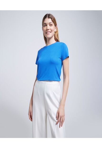 Camiseta Para Mujer Manga Corta Color Azul  Marca Ostu #40092099