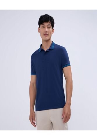 Polo Para Hombre Cuello Tejido Sin Bolsillo Color Azul  Marca Ostu #60110642 Ostu