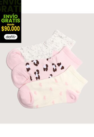 Medias Infantil Niña Tobillera Color Rosa Marca Ostu #90980158 Ostu