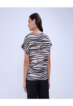 Blusa Para Mujer Manga Corta Color Café Marca Ostu #40121063