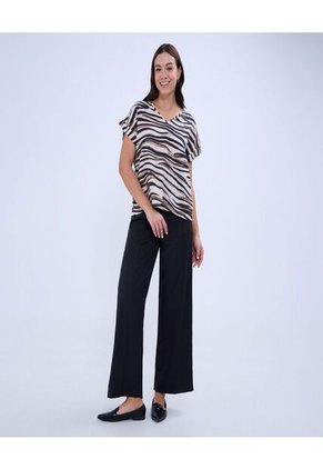 Blusa Para Mujer Manga Corta Color Café Marca Ostu #40121063