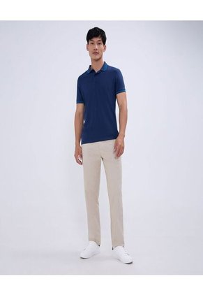 Polo Para Hombre Cuello Tejido Sin Bolsillo Color Azul Marca Ostu #60110642