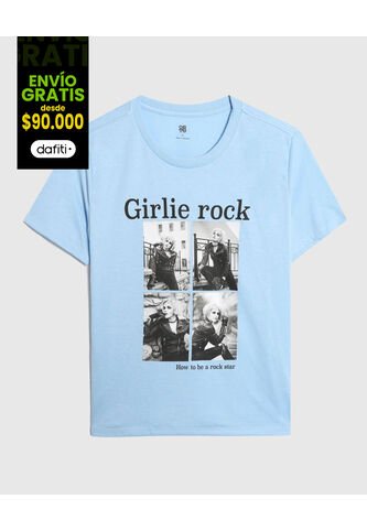 Camiseta Para Mujer Manga Corta Color Azul  Marca Ostu #40092044 Ostu