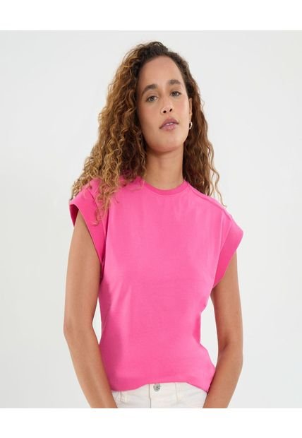 Camiseta Para Mujer Manga Sisa Cuello Redondo Color Rosado Marca Ostu #40092436