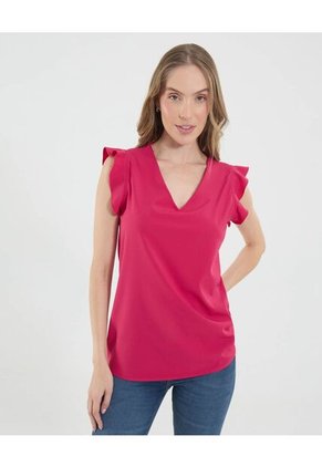Blusa Para Mujer Manga Corta Color Purpura Marca Ostu #40121102
