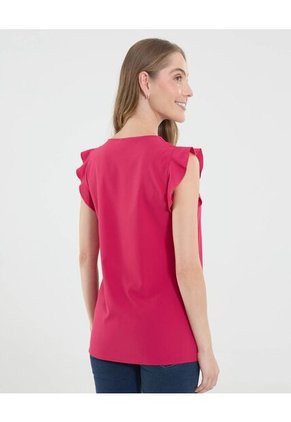 Blusa Para Mujer Manga Corta Color Purpura Marca Ostu #40121102