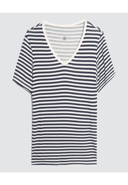 Camiseta Para Mujer Manga Corta Color Azul  Marca Ostu #40091958