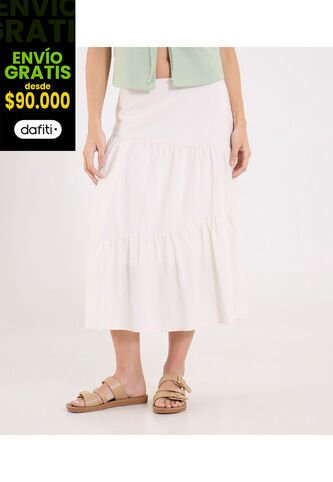 Falda Para Mujer Medio Color Beige Marca Ostu #40140184 Ostu
