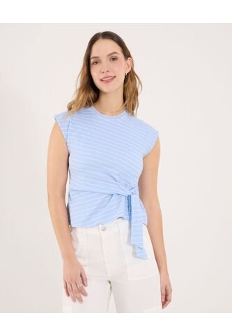 Camiseta  Para Mujer Manga Corta Cuello Redondo Color Azul Marca Ostu #40092689 Ostu