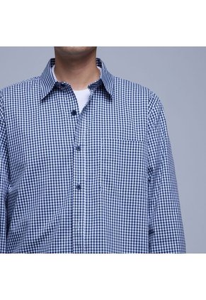 Camisa Para Hombre Manga Larga Con Bolsillo Color Azul  Marca Ostu #60010640