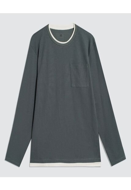 Camiseta Para Hombre Manga Larga Color Verde  Marca Ostu #60091538