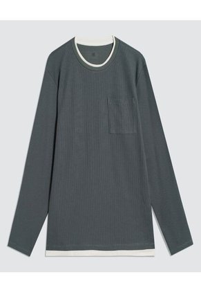 Camiseta Para Hombre Manga Larga Color Verde Marca Ostu #60091538