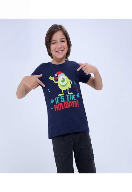 Camiseta Para Niño Manga Corta Color Azul  Marca Ostu #80090240