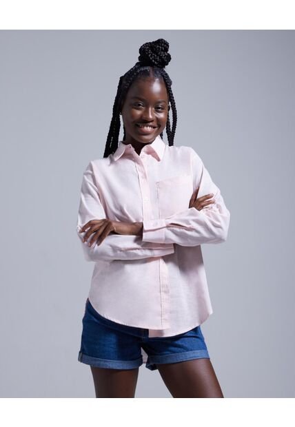 Camisa Para Mujer Manga Larga Color Rosado  Marca Ostu #40010162