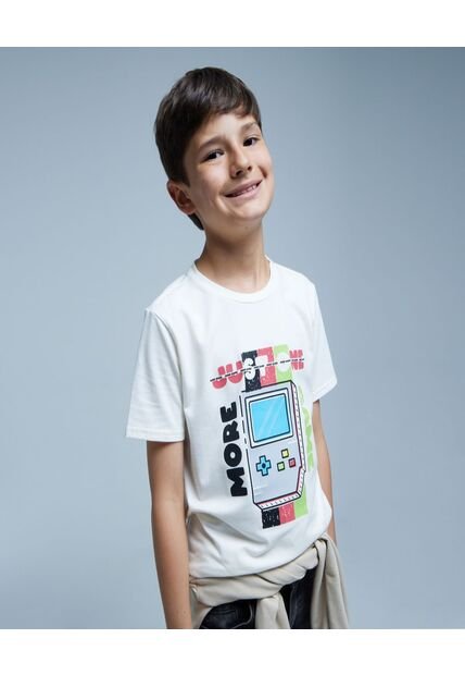 Camiseta Para Niño Manga Corta Color Blanco Marca Ostu #80090208