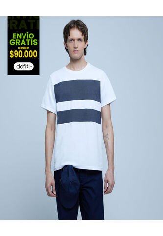 Camiseta Para Hombre Manga Corta Color Blanco Marca Ostu #60091201 Ostu