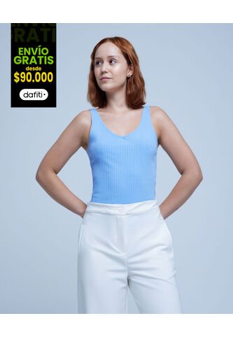 Camiseta Para Mujer Manga Sisa Color Azul  Marca Ostu #40091967 Ostu