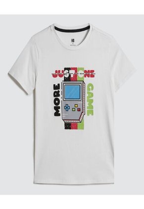 Camiseta Para Niño Manga Corta Color Blanco Marca Ostu #80090208