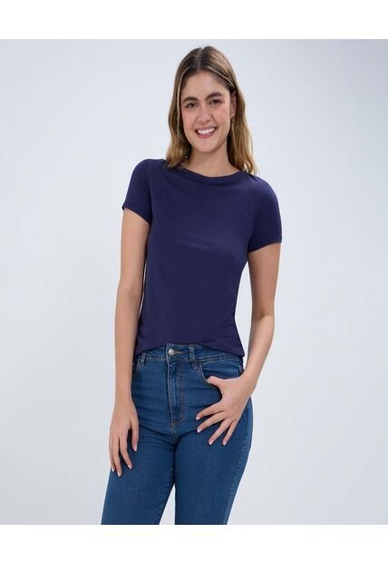 Camiseta Para Mujer Manga Corta Color Azul  Marca Ostu #40091641