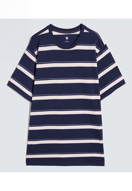 Camiseta Para Hombre Manga Corta Color Azul  Marca Ostu #60091402