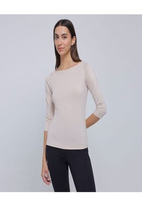 Camiseta Para Mujer Manga 3/4 Color Beige Marca Ostu #40092143