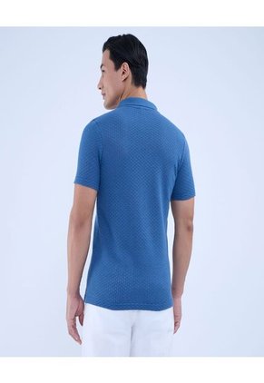 Polo Para Hombre Cuello Tejido Sin Bolsillo Color Azul  Marca Ostu #60110735