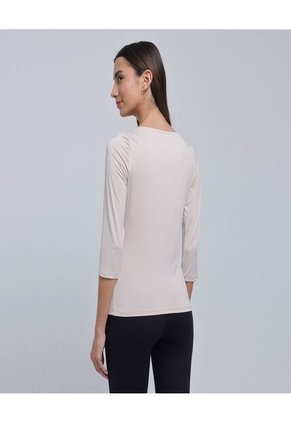 Camiseta Para Mujer Manga 3/4 Color Beige Marca Ostu #40092143