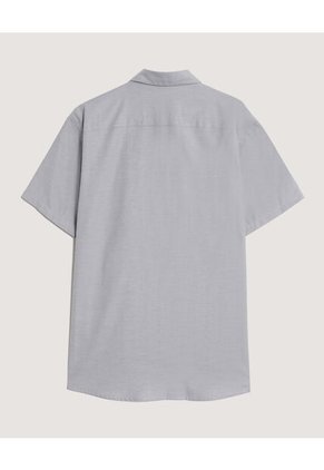 Camisa  Para Hombre Manga Corta Con Bolsillo Cuello Casual M Color Gris Marca Ostu #60010893