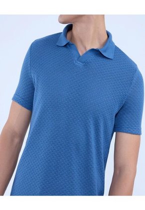 Polo Para Hombre Cuello Tejido Sin Bolsillo Color Azul  Marca Ostu #60110735