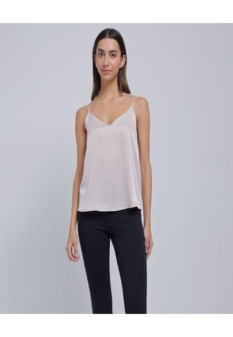 Top Para Mujer Cuello V Color Café  Marca Ostu #40220358 Ostu