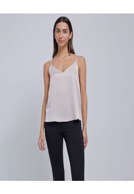 Top Para Mujer Cuello V Color Café  Marca Ostu #40220358