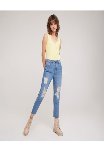 Jean Para Mujer Mom Color Azul  Marca Ostu #40160282