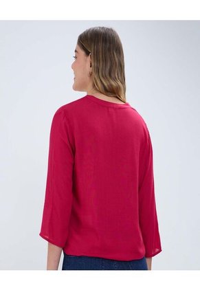 Blusa Para Mujer Manga 3/4 Color Rojo Marca Ostu #40121031