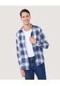 Camisa Para Hombre Manga Larga Sin Bolsillo Color Azul  Marca Ostu #60010743 de Ostu